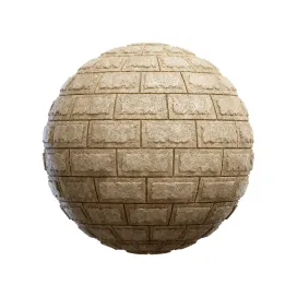 Beige stone brick wall